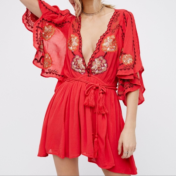 Free People Dresses & Skirts - NWT FREE PEOPLE CORA EMBROIDERED MINIDRESS
